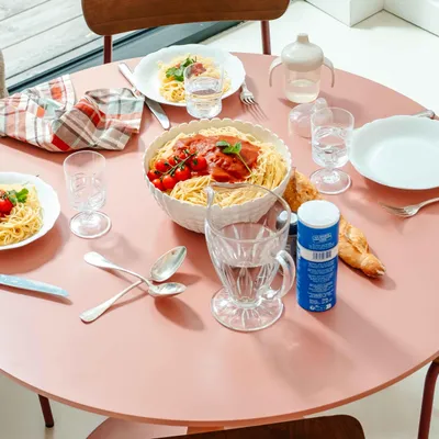 Produktbild von Runder Esstisch für 4 Personen D100 cm lachsrosa - Oviala Fancy