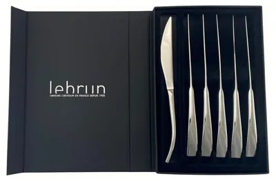 Steakmesserset 6-teilig, Edelstahl, silber, gebogene Klinge