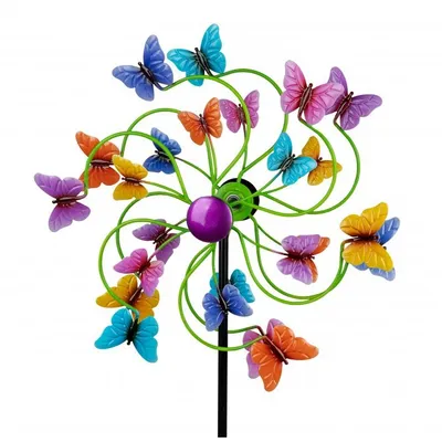 Produktbild von Formano - Windrad 35/124cm Schmetterlinge