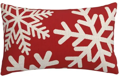 Weihnachtskissenbezug 30 x 50 cm, rot, aus Leinen, 1 Stück