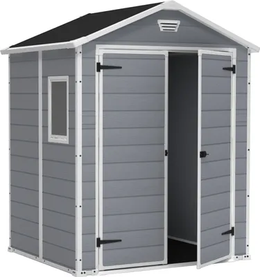 Produktbild von Keter Manor 6x5DD Gartenhaus wetterfest 4.8m³, Kunststoff, Outdoor, Außenmaße: BxTxH:185x152x226cm