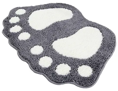 Image de Tapis de bain antidérapant, paillasson, gris, 40x60 cm