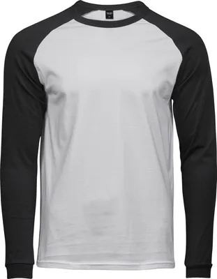 Produktbild von Tee Jays Herren Baseball-T-Shirt, langärmlig PC3419 (3XL) (Weiß/Schwarz)