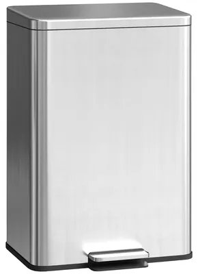 Productafbeelding van Pedaalemmer van 20 liter met soft-close deksel, uitneembare binnenemmer, zilverkleurig, 34,2 x 30,6 x 44,2 cm