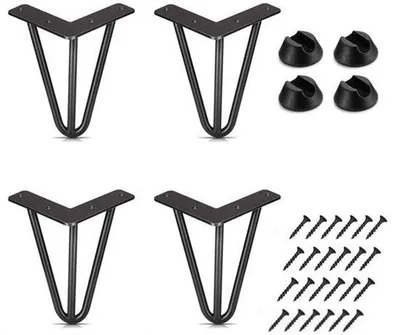 Produktbild von SolidKeus – Set mit 4 schwarzen Metall-Tischbeinen für Möbel