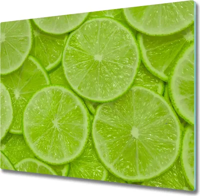 Produktbild von Glas Herdabdeckplatte 60x52 cm Spritzschutz Glasabdeckplatte Schneidebrett Limetten