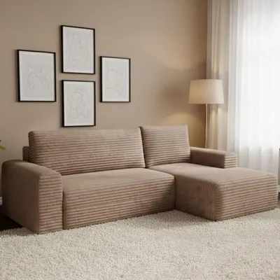 Produktbild von Folgarida - Schlafsofa mit Ottomane, 268x163 cm Beige, Stauraum