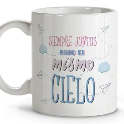 Keramische Kaffeetasse 330 ml mit Spruch, Weiß
