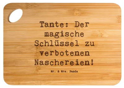 Produktbild von Mr. & Mrs. Panda vesperbrettchen Spruch Zauberhafte Tante - Transparent - Geschenk, Nichte, Geheimnis, Geschenke, Naschereien, Neffe, Holzbrett, holzschneidebrett, Freude