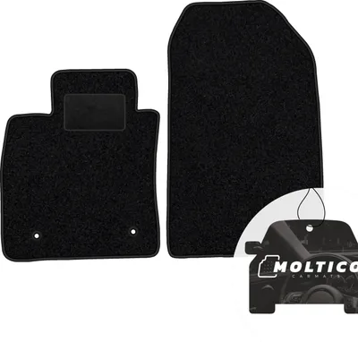 Produktbild von moto-MOLTICO Vorne Fußmatten Auto Velours Autoteppiche Schwarz Automatten Set 2-teilig passend für Renault Clio IV 2012-2020