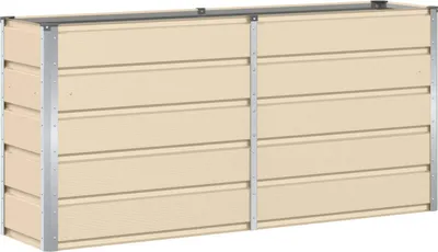 Produktbild von vidaXL Pflanzkübel Elfenbein 160 x 40 x 75 cm Stahl
