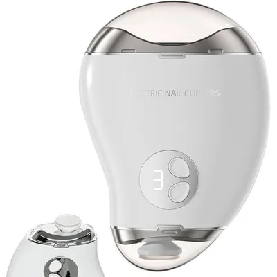 Produktbild von Elektrischer Nageltrimmer mit LED Licht 2in1 Nagelpflege Gerät sicher für Babys & Senioren, leise Maniküre Pediküre USB-C