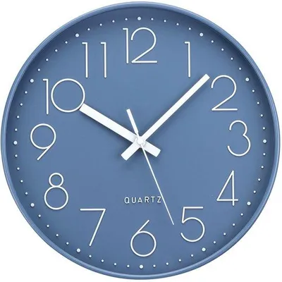 Immagine prodotto di Orologio al quarzo moderno, 30 cm, blu, alimentato a batteria