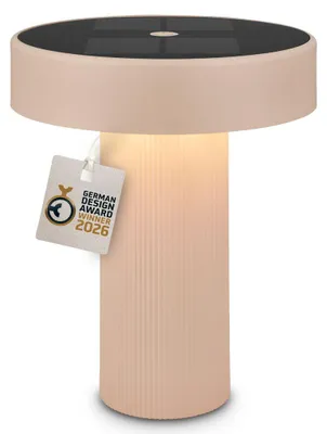 Produktbild von Briloner LED Tischlampe Kabellos Ø16x20cm 1W 150lm 3000K Warmweiß Solar Beige - Tischleuchte Wohnzimmer Flur Balkon