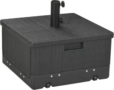 Productafbeelding van Famanu parasolvoet 3-in-1 met wielen en bloempot - Verstelbare steun voor parasolstelen met een diameter van 38/48 mm