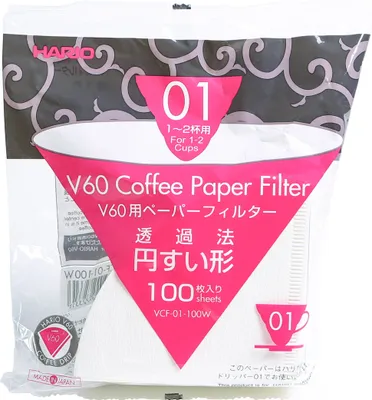 Produktbild von Hario V60 Papierfilter 01 | Filtertüten Kaffeefilter | Japan | VCF-01-100W