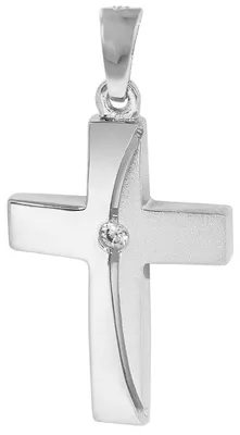 Productafbeelding van trendor 21553 Kruisbedel, zilver 925 met zirkonia, 21x15 mm