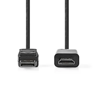 Produktbild von Nedis Displayport-Kabel - DisplayPort Stecker - HDMI Stecker - 1080p - Vernickelt - 3.00 m - Rund - PVC - Schwarz - Label