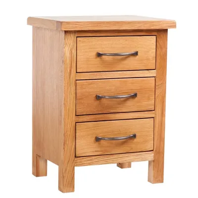 Image de Table de chevet avec 3 tiroirs 40x30x54 cm Bois de chêne massif