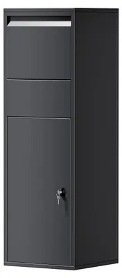 Produktbild von Paketkasten Anthrazit 460 x 450 x 1400 mm, Paketbox für Zuhause, Private Paketannahme für Pakete der Größe S und L, Standbriefkasten