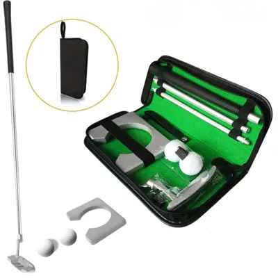 Obrázok produktu pre Prenosná mini golfová tréningová sada s putterom, 2 guľami a taškou, Obrázok generovaný UI