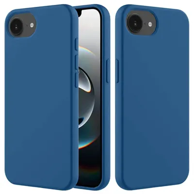 Productafbeelding van MobyDefend Hoesje - Geschikt voor iPhone 16e / iPhone 17e - Matte Siliconen Backcover - Blauw