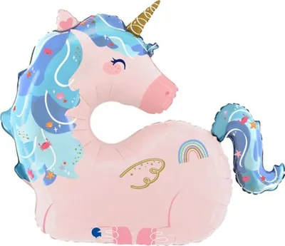 Immagine prodotto di Pallone in foil sagomato "Unicorno" | 76 cm