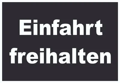Produktbild von Einfahrt freihalten Schild weiß-schwarz A4 Rückseite selbstklebend