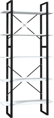 Obrázek produktu pro vidaXL Regál na knihy 5 přihrádek Bílá 80x30x175 cm výrobek ze dřeva