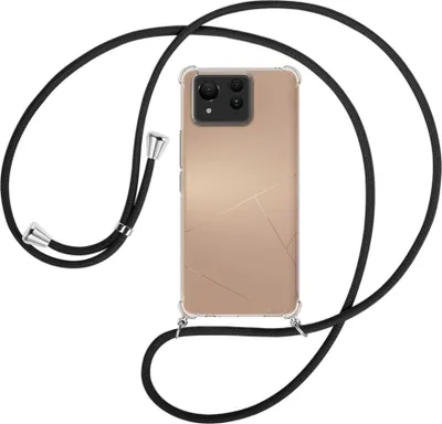 Produktbild von Handykette Backcover-Schutzhülle mit Band (Metall silberfarben) für Asus Zenfone 11 Ultra - schwarz