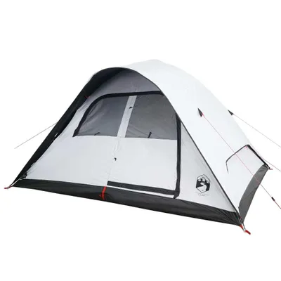 Image de vidaXL Tente familiale dôme 6 personnes Blanc Obscurci Etanche