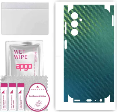 Produktbild von apgo Rückseite + Seiten Schutzfolie, Skin, kompatibel mit Samsung Galaxy A24, Hinten Displayschutzfolie aus Vinylfolie, kratzfest, einfache Montage - Kohlenstoff-Chamäleon CAKA1