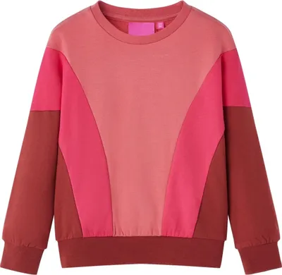 Produktbild von Kinder-Sweatshirt Farbblock Rosa und Henna 92