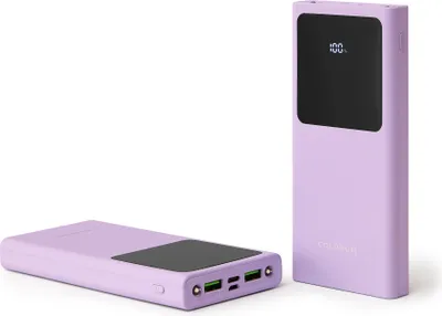 Produktbild von COLORUM Power Bank iPhone, iPad, Samsung, Xiaomi 10 000 mAh USB-C, microUSB, z 2 wyjściami, szybkie ładowanie, funkcja latarki CPB10-10 Lavender
