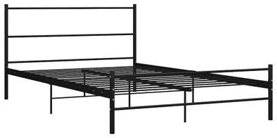 Produktbild von vidaXL Bettgestell mit Kopfteil ohne Matratze Schwarz 140x200cm Metall