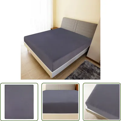 Immagine prodotto di The Living Store lenzuolo teso in jersey antracite 100x200 cm in cotone