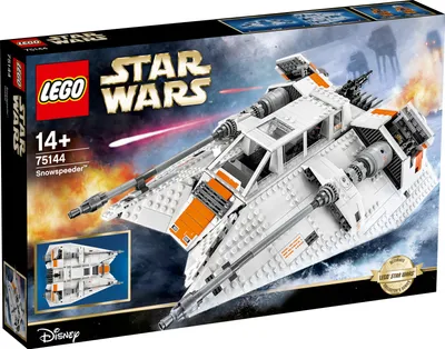 Produktbild von LEGO Star Wars Snowspeeder Ultimate Collector's Series (UCS) 75144, 1703 Teile, 21 cm hoch, 39 cm lang, 29 cm breit (mit Ständer), inkl. Ständer, Infoschild, 2 Minifiguren, Ab 14 Jahre