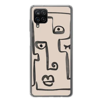 Produktbild von MuchoWow® Handyhülle Schutzhülle Hülle für Samsung Galaxy A12 Auge - Lippen - Strichzeichnung Silikon Softcase Handy Hülle - Bild