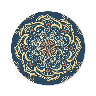 Produktbild von MuchoWow® Mauspad Mousepad Mandala - Gelb - Weiß - Muster 40x40 cm - Mousepads - Maus Mat - Pad - Mausunterlage - Schreibtisch Accessoires