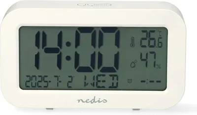 Zdjęcie produktu dla Cyfrowy budzik biurkowy, LCD, drzemka, timer, biały