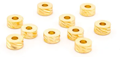 Produktbild von Vintageparts Zwischenperlen verziert aus Messing mit 18K Goldbeschichtung rund 4 mm, 10 Stück