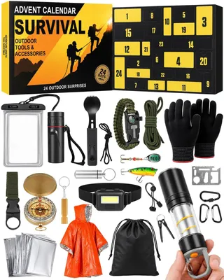 Produktbild von Survival Adventskalender 2026 24 Outdoor Camping Teile für Männer
