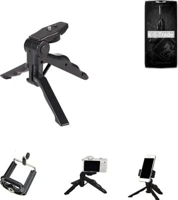 Produktbild von K-S-Trade Stativ Tisch-Ständer Dreibein Handy-Stativ Ständer kompatibel mit Doogee BL9000 Mini-Stativ Smartphone Tripod Handy-Stativ aus Plastik