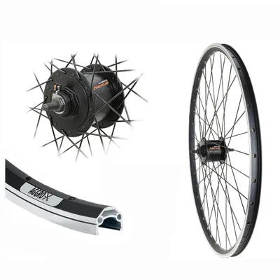 Produktbild von Aggro-X Vorderrad 28 Zoll Laufrad Hohlkammerfelge Shimano Nexus Nabendynamo 3 Watt schwarz
