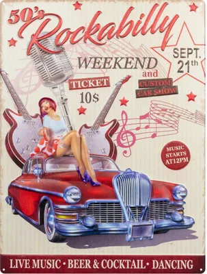 Produktbild von ZEP Blechschild Rockabilly 47x35x0,5 cm