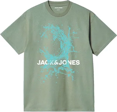 Image de T-shirt à manches courtes Jack & Jones Splash Ocean, vert, taille M, pour homme, vert, taille M