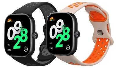 Produktbild von kwmobile 2x Uhrenarmband für Xiaomi Redmi Watch 4 Armband - Fitnesstracker Band Set aus TPU Silikon - Ersatzarmband Smartwatch - Schwarz Dunkelgrau