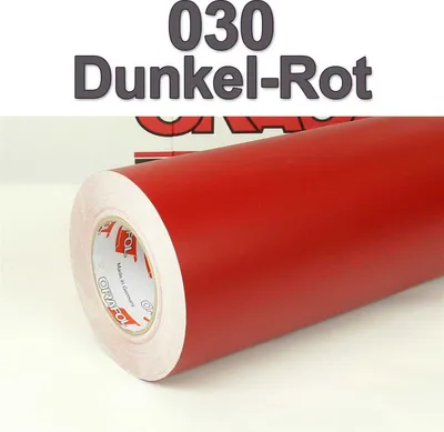 Produktbild von (6,95€/m²) Oracal® Möbelfolie 030 Dunkelrot Matt 31,5 cm Breite Laufmeterware selbstklebende Folie Plotterfolie Klebe Folie Oracal 631 matte Küchenfolie