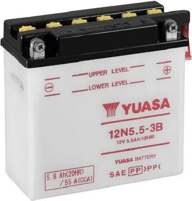 Obrázek produktu pro Olověný akumulátor YUASA bez kyselinové sady - 12N5.5-3B