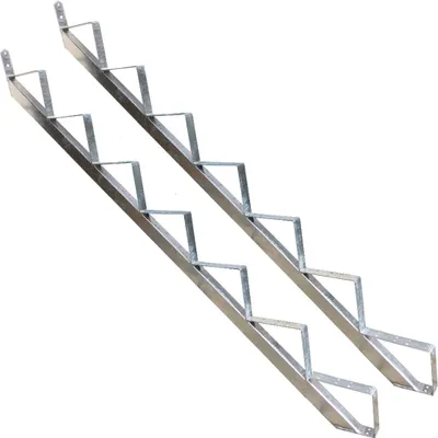 Produktbild von Treppenrahmen 7 stufig Stahl-Treppe Verzinkt Treppenholm Geschosshöhe 129cm
